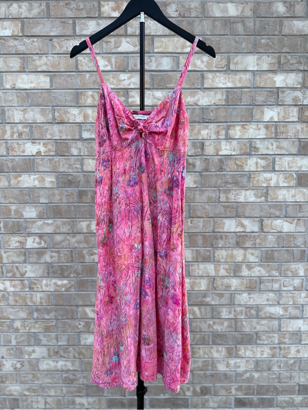 Nomadic Traders Pink Floral Midi Slip Dress Small Viscose Boho Festival